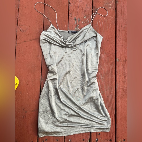 Zara Dresses Zara Sage Green Slip Dress Poshmark